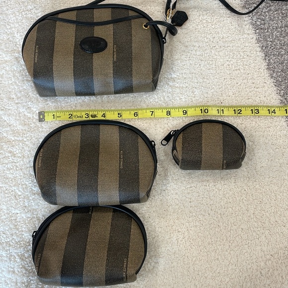 NWT Vintage Allan Edward 80s Half Moon Stripe Crossbody Purse 4 in 1 - Picture 5 of 12